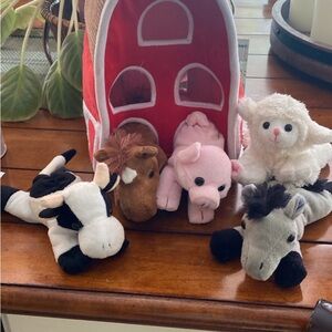 Plush dog toy barn yard